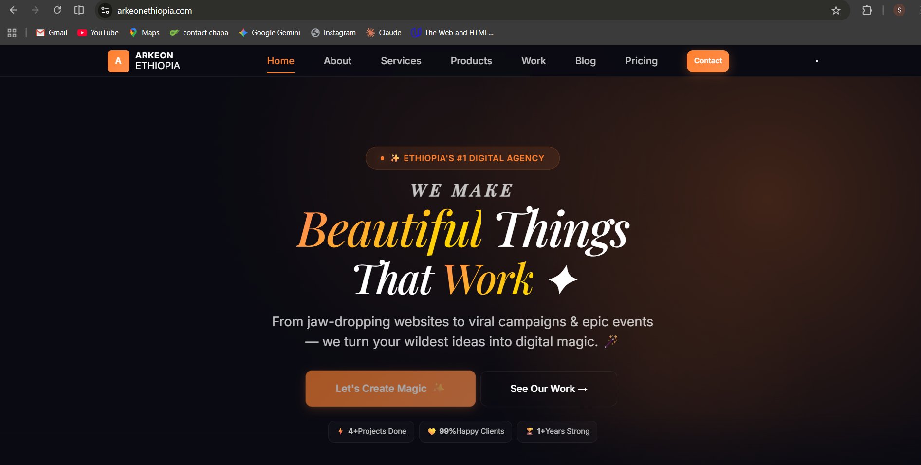 Arkeon Ethiopia Agency Website